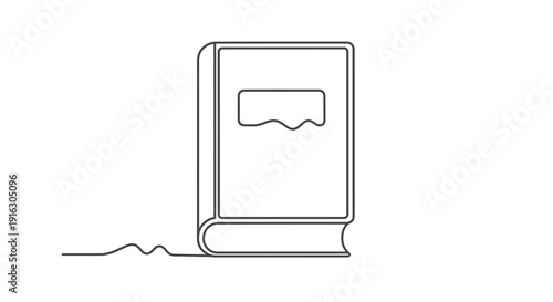 Minimalist single line drawing of an open book, symbolizing knowledge, education, and learning.