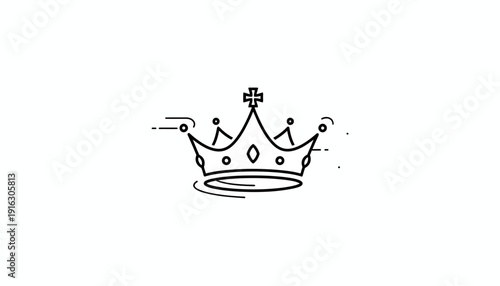 Minimalist Crown Icon, Royal Symbol, Elegant Line Art, Royalty and Luxury Concept