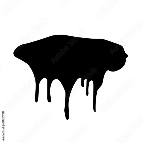 black silhouette dripping liquid