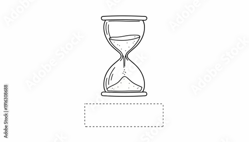 Hourglass with Sand Falling, Symbol of Time Passing, Deadline, and Urgency