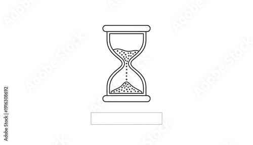 Hourglass Silhouette with Sand Falling, Symbolizing Time Passing and Urgency
