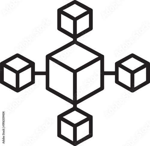 Blockchain network vector icon