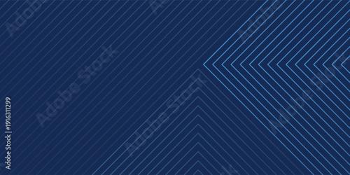 Blue background. Vector abstract, science, futuristic, energy technology concept. Digital image of light rays, stripes lines with blue light over dark blue background