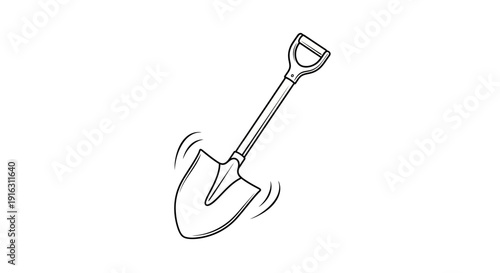 Hand-drawn Shovel Digging Icon