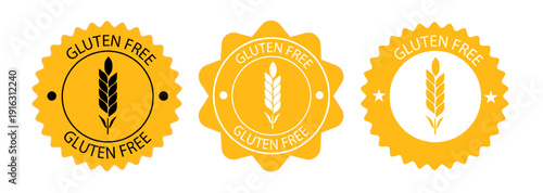 Gluten free label for packaging. No gluten icon. Food free. Vector illustration