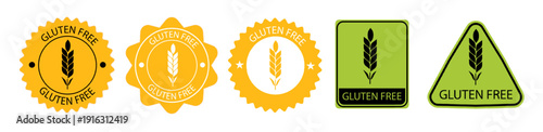 Gluten free label for packaging. No gluten icon. Food free. Vector illustration