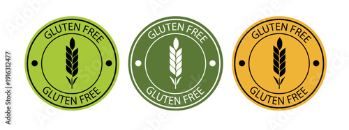 Gluten free label for packaging. No gluten icon. Food free. Vector illustration