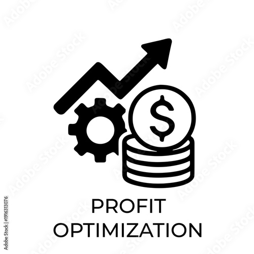 Profit optimization icon works well for websites, reports, and visual content focused on cost management, productivity, and maximizing profits.