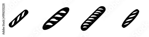 A Simple Baguette Bread Icon Heavy Bold Lines Flat Vector
