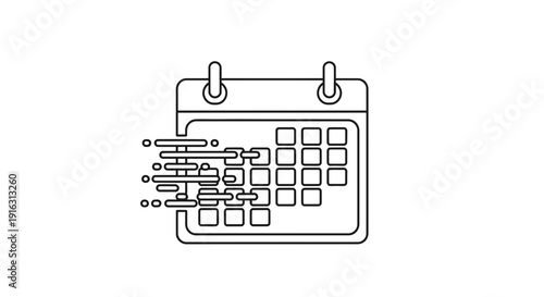 Fast Calendar Icon with Motion Blur Effect, Time Passing Concept