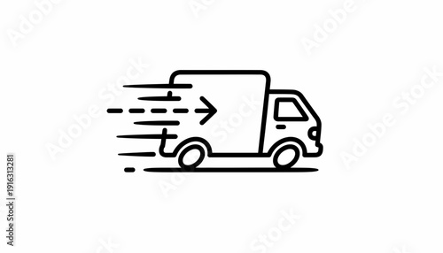 Fast Delivery Truck Icon - Speeding Logistics and Shipping Concept