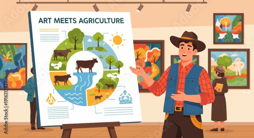 Art Meets Agriculture A Visual Presentation with a Cowboy Presenter.