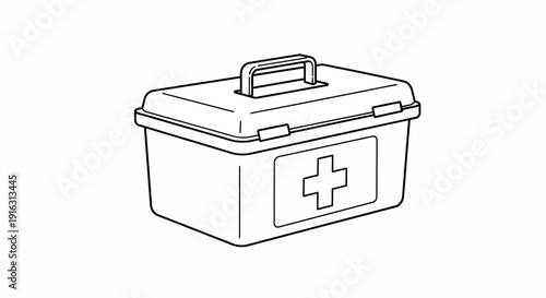 First Aid Kit Box with Cross Symbol, Medical Emergency Supplies Container, Health Care Equipment