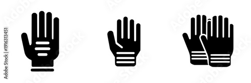 Vintage Black and White Gloves Icon