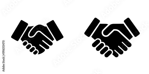 Handshake of Agreement: Two Business Partners Sealing a Deal in Black and White
