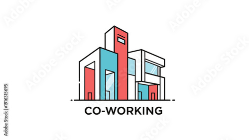 Modern Co-Working Building Architecture Design.