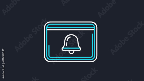 Notification Bell Icon on a Digital Screen Interface.