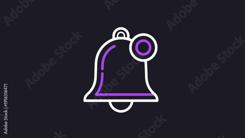 Notification Bell Icon with Purple Outline and Inner Circle.