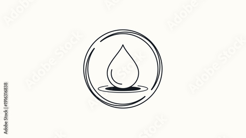 Simple Hand Drawn Water Drop Icon Symbol.