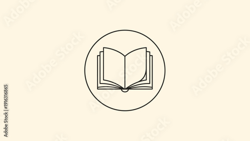Open Book Icon Symbol Representing Knowledge and Learning.