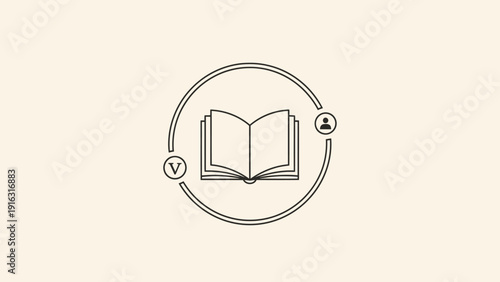 Open Book Icon Symbolizing Knowledge and Learning.