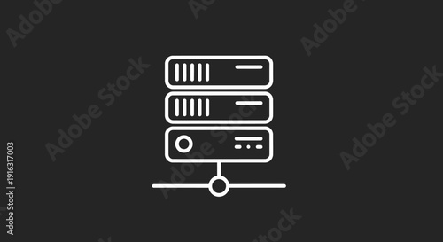 Server Rack Icon Representing Data Storage and Network Infrastructure.