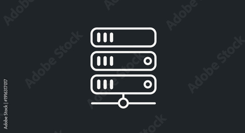 Server Rack Icon Representing Data Storage and Technology.