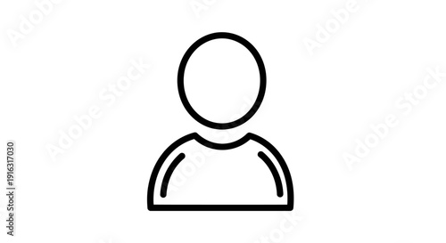 Simple Icon of a Person Silhouette for User Profile.