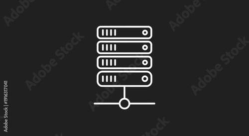 Server Rack Icon Technology Data Storage Network.