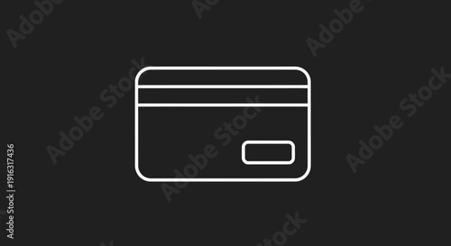 Simple Line Art Icon of a Credit Card.