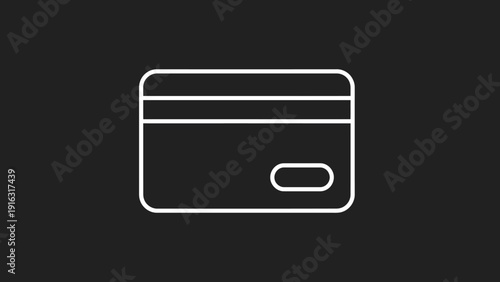 Simple Line Art Icon of a Credit Card.