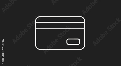Simple Line Art Icon of a Credit Card.