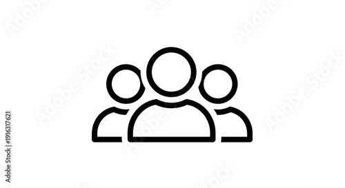 Simple Line Art Icon Representing a Group of People.