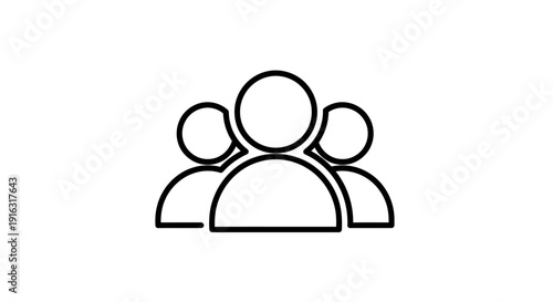 Simple Line Art Icon Representing A Group Of People.