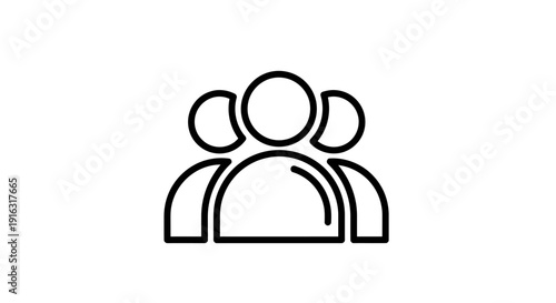 Simple Line Art Icon Representing a Group of People.