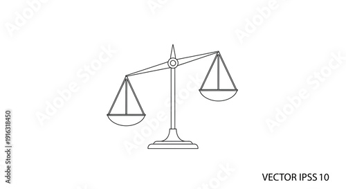 Unbalanced Scales of Justice, Symbol of Law, Fairness, and Legal Decisions