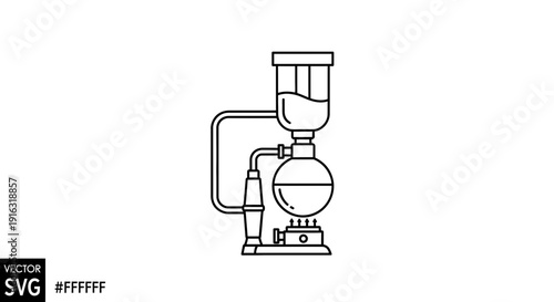 Siphon Coffee Maker Icon: Vintage Brewing Style for Coffee Enthusiasts