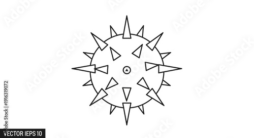 Spiky Virus Icon Vector Illustration - Abstract Microbe Shape