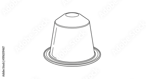 Simple Line Drawing of a Coffee Capsule