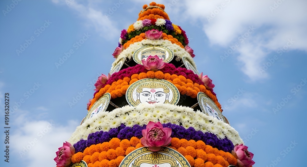 Naklejka premium Gudi Padwa: Maharashtra's Traditional New Year Celebration with Festivities and Processions