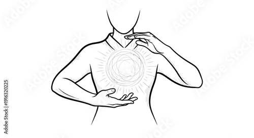 Person holding glowing energy ball in hands, spiritual healing, meditation, energy transfer