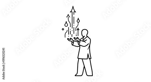 Person practicing Tai Chi, energy flowing upwards, growth, progress, spiritual development concept