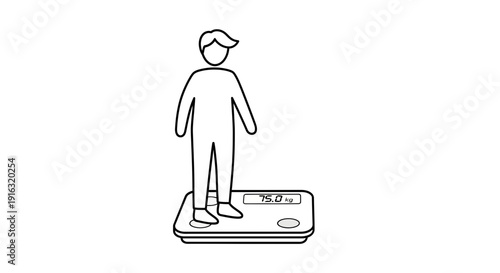 Person standing on digital scale, measuring weight, health and fitness concept