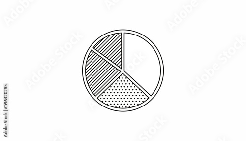 Pie Chart Icon, Data Visualization, Graphic Representation of Statistics and Analytics