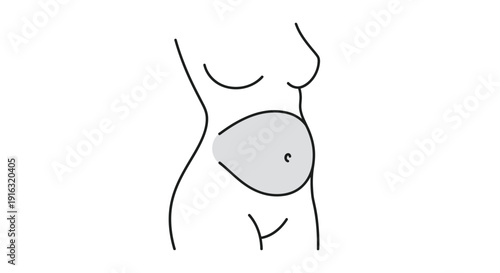Pregnant Belly Outline, Pregnancy Symbol, Maternity, Expecting Mother, Gestation, Baby Bump