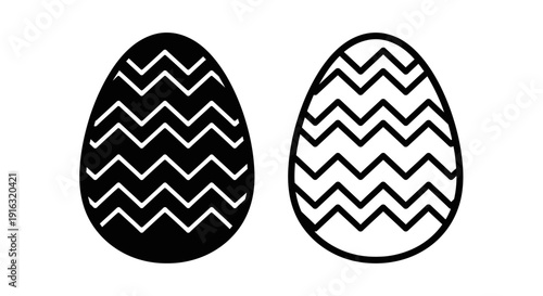 Black and white zigzag pattern easter eggs design vector illustration Vector
