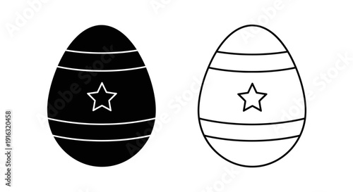 Two easter eggs with stars design elements vector illustration Vector