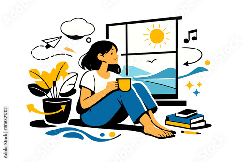 Tranquil Street Walk. Walking Without Rush. Slow steps along quiet street, observing trees and sky. Movement