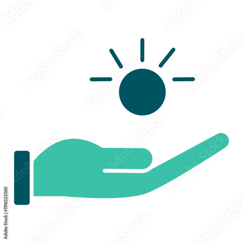 Hand Holding Rising Sun