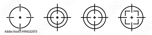 Target Crosshair Icon Set in Minimal Line Style